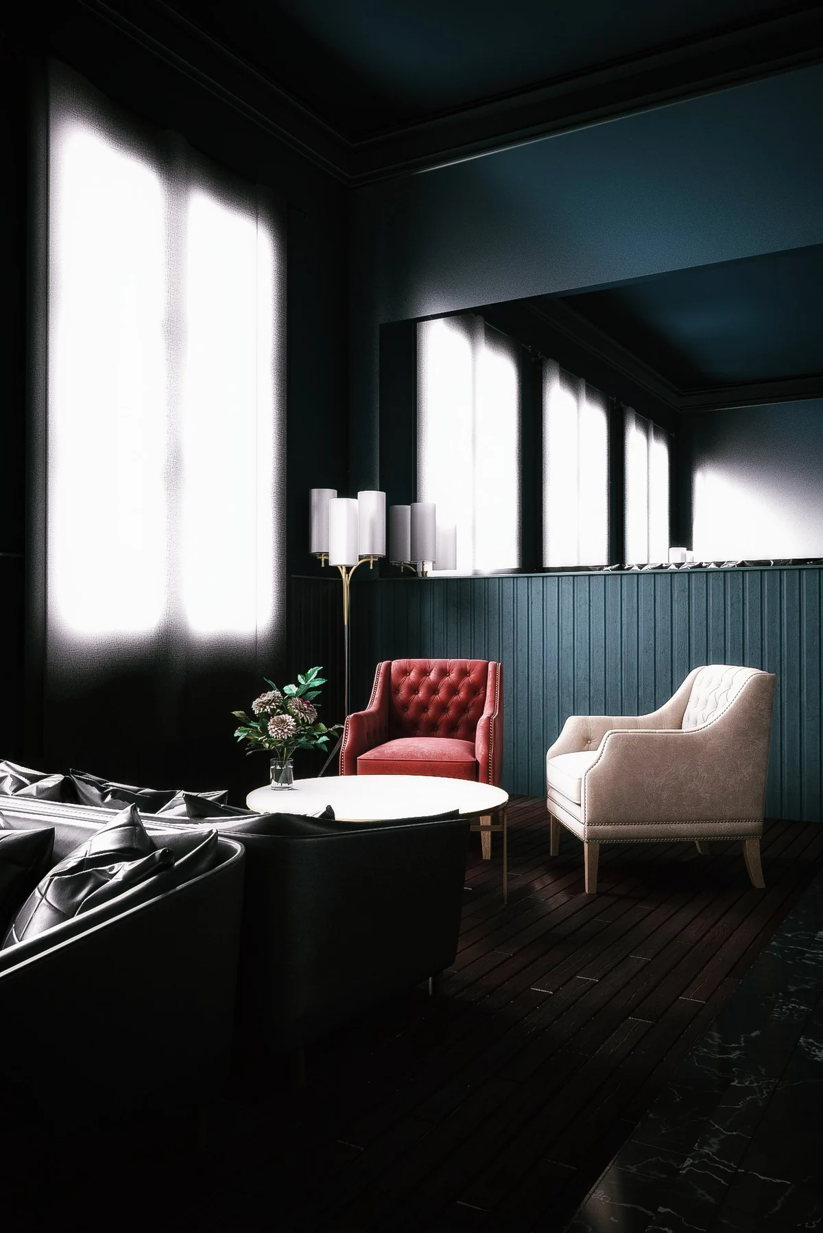 Old school living room — Interior design